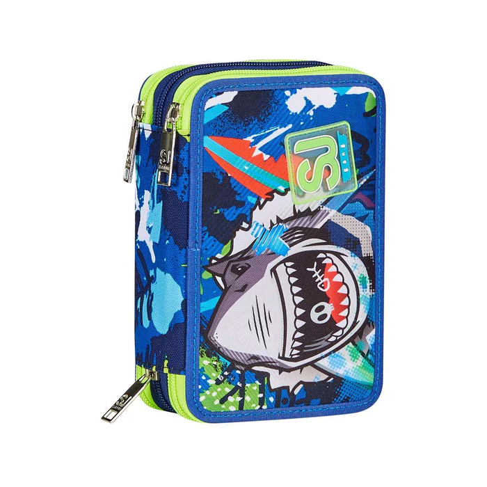 Astuccio 3 Zip Seven Junior Shark Story
