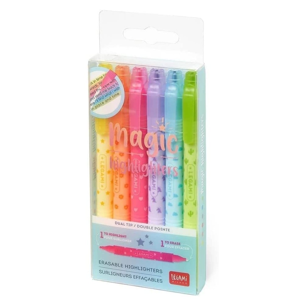 Set di 6 Evidenziatori Cancellabili Legami- Magic Highlighters