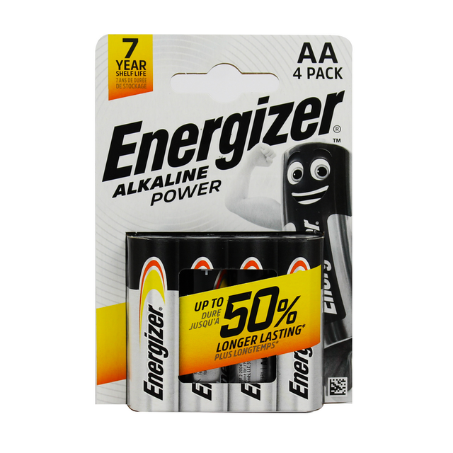 ENERGIZER AA STILO 1,5V ALKALINE POWER BLISTER 4 PZ