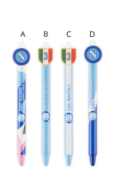 Penna A Scatto Campioni D'Italia Inchiostro Blu SSC Napoli