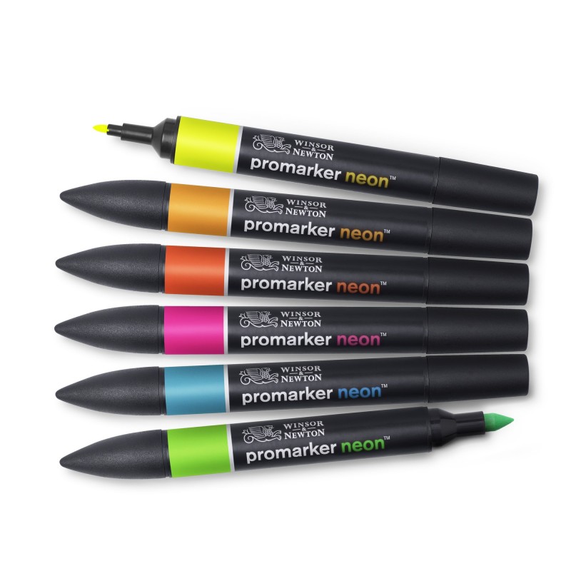 Pennarelli Neon Promarker - Set 6 Toni Fluorescenti - Winsor&Newton