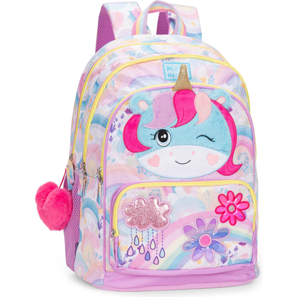Zaino Scuola Organizzato Unicorno Mofu Mofu Lilla