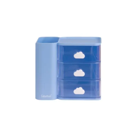 cassettino portaoggetti cubby celeste colourbook