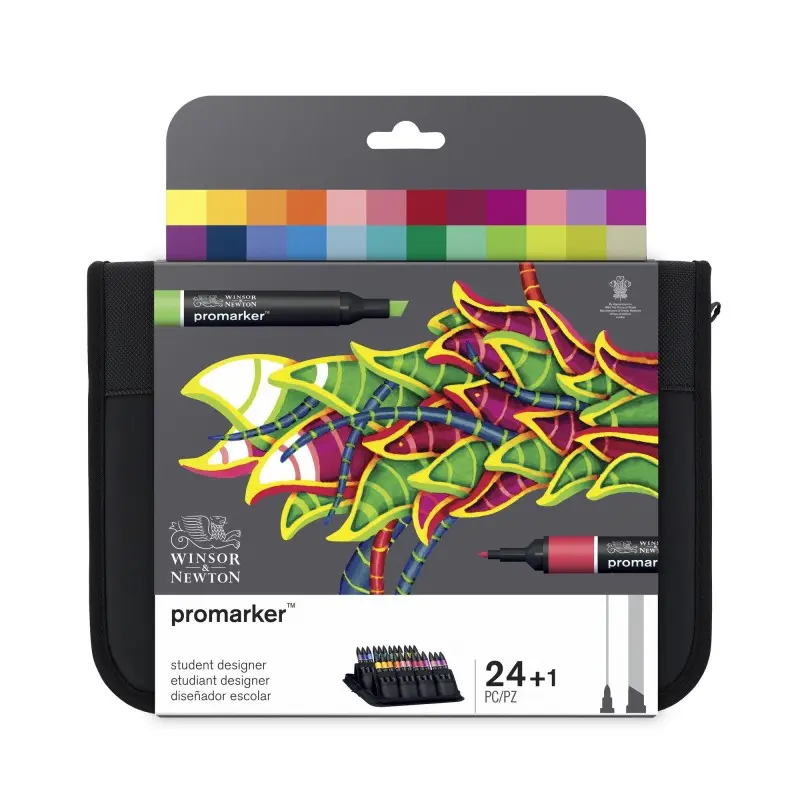 pennarelli promarker astuccio student designer 24pz winsornewton