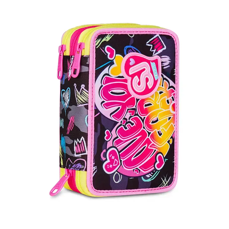 astuccio 3 zip game led girl sj gang