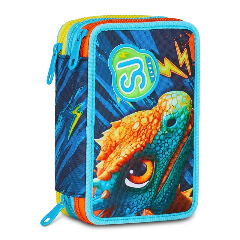 astuccio 3 zip sj gang dragon blu