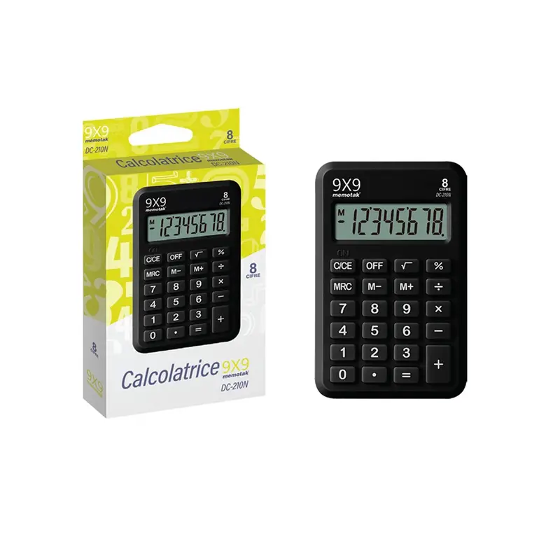 calcolatrice memotak 9x9 dc 210n tascabile 98x63
