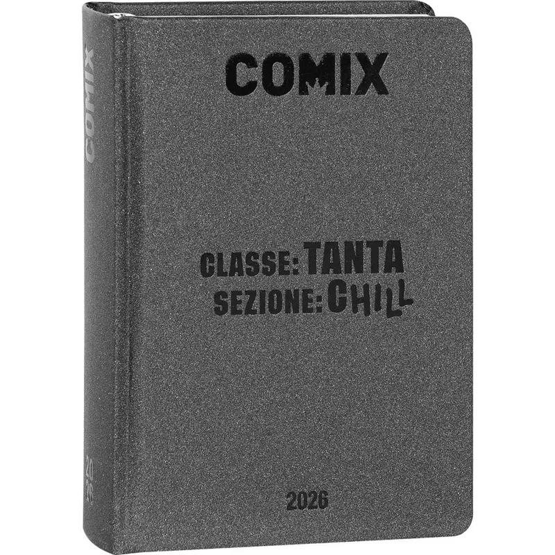 diario 16 mesi 202526 comix giornaliero mini charcoal