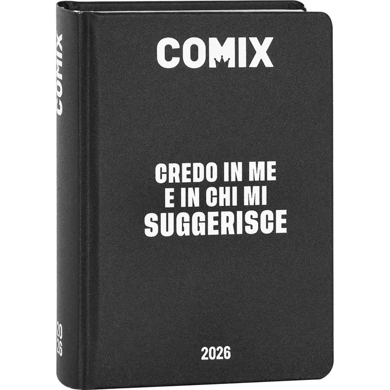 diario 16 mesi 202526 comix giornaliero mini nerobianco