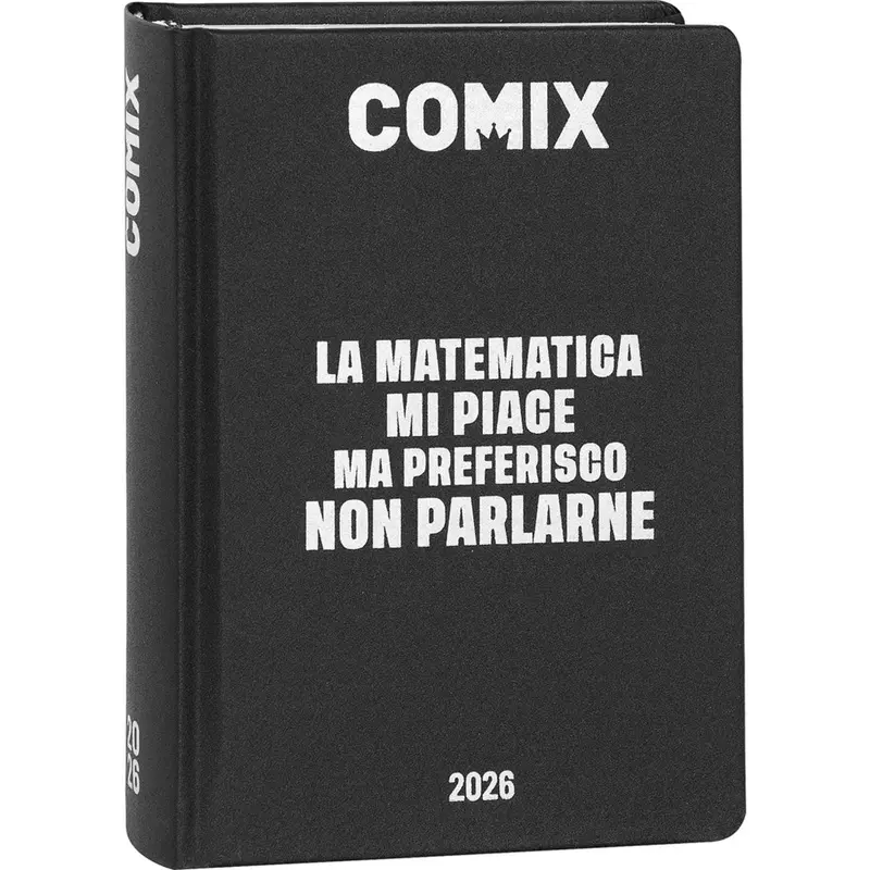 diario 16 mesi 202526 comix giornaliero standard neroargento