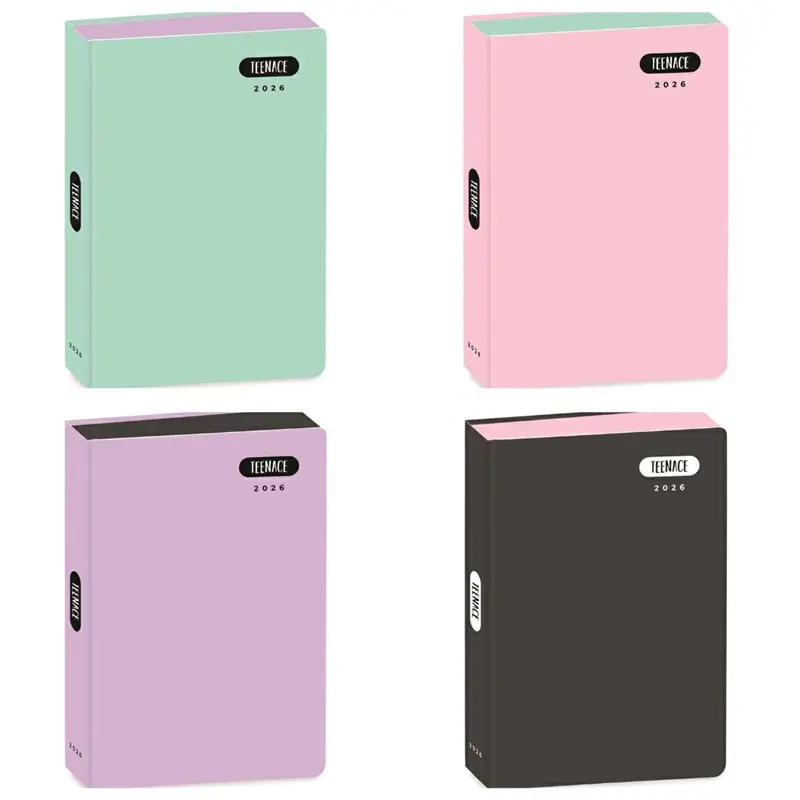diario agenda teenace standard 12 mesi colori pastello 2025 2026