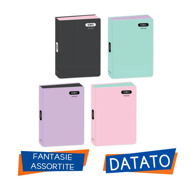 diario scuola teenace pocket monocolore pastello datato 12 mesi 20252026
