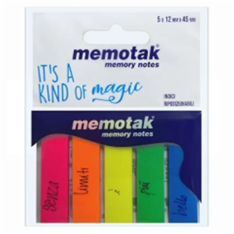 segnapagina memotak 12x45 25 ff x 5 colori