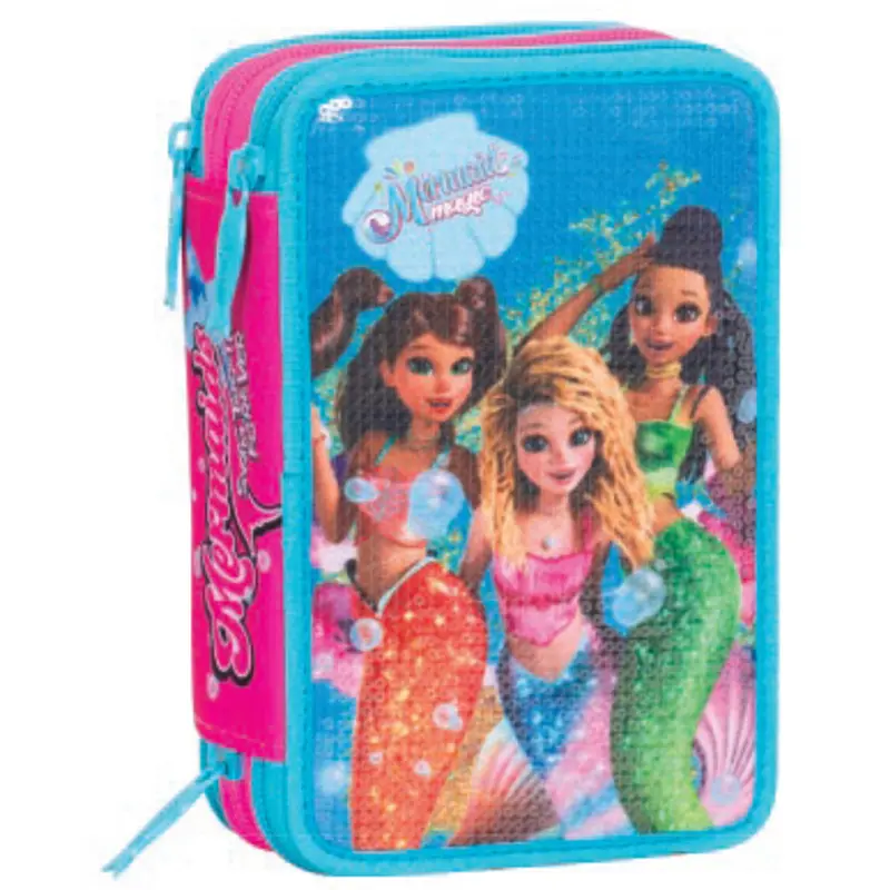 astuccio 3 zip con corredo mermaid magic seven
