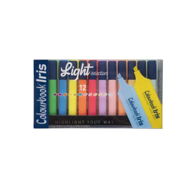 set 12 evidenziatori iris light selection colourbook