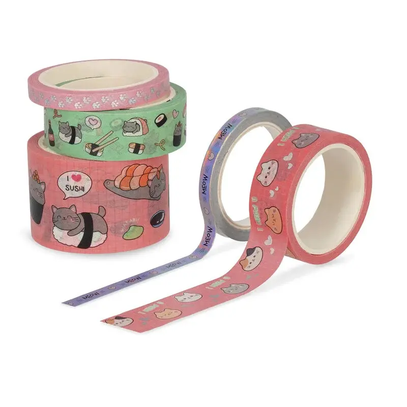 set di 5 nastri adesivi di carta tape by tape kitty legami