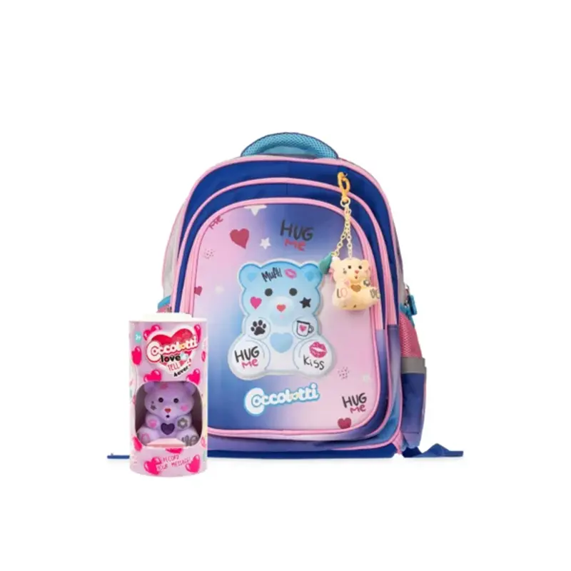zaino scuola coccolotti love azzurro con coccolotto omaggio