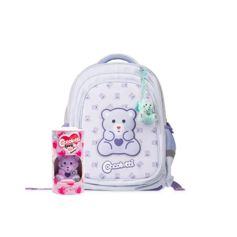 zaino scuola coccolotti love lilla con coccolotto omaggio