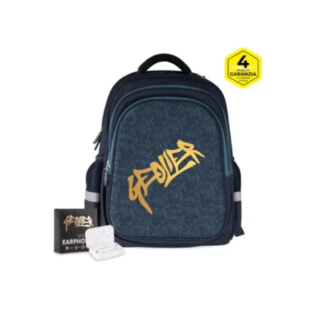 zaino scuola graffiti geolier con cuffie omaggio