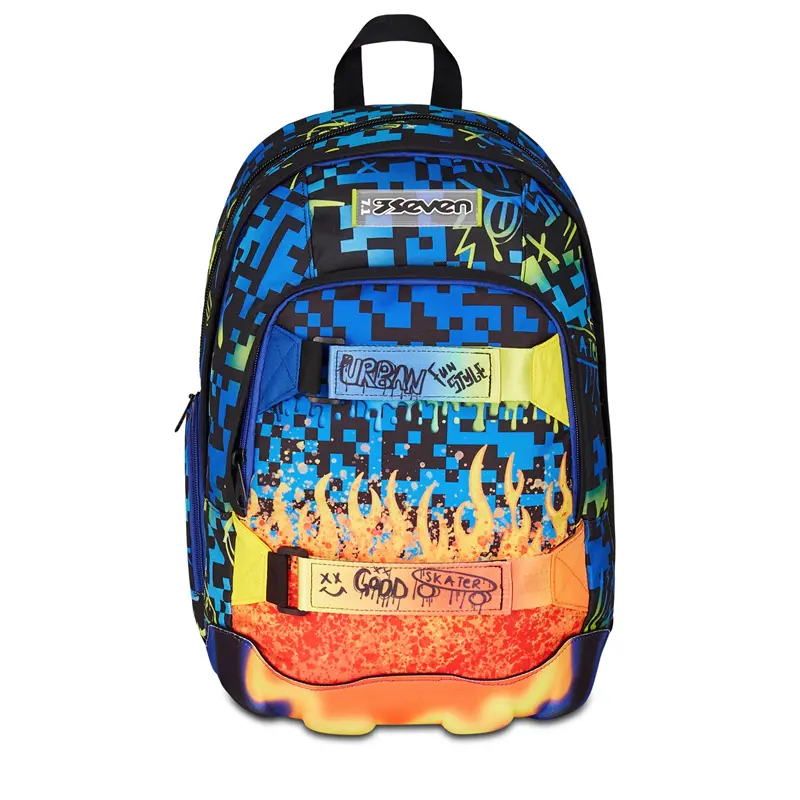 zaino sevenr dual scribbled flame