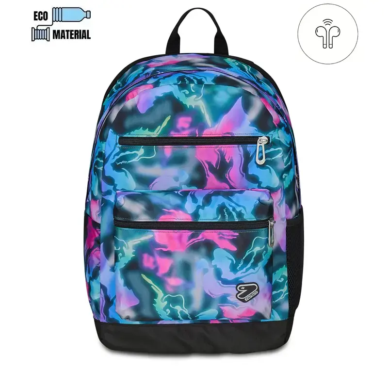 zaino sevenr reversibile con earphones wireless inside rock