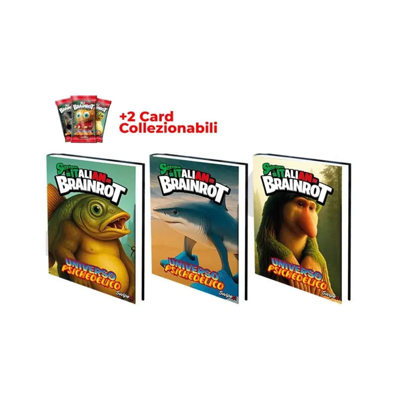 diario scuola 16 mesi brainrot universo psichedelico con card omaggio swipe