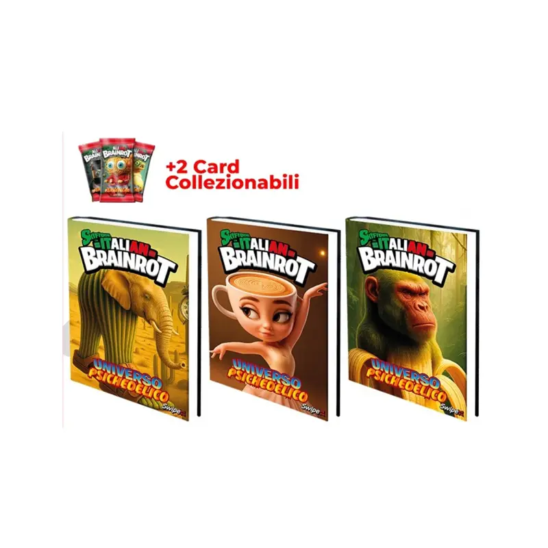 diario scuola 16 mesi brainrot universo psichedelico con card omaggio swipe