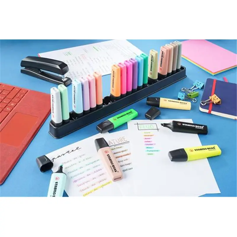 evidenziatore stabilo boss original desk set 15 colori assortiti 5 neon 5 pastel 5 nature