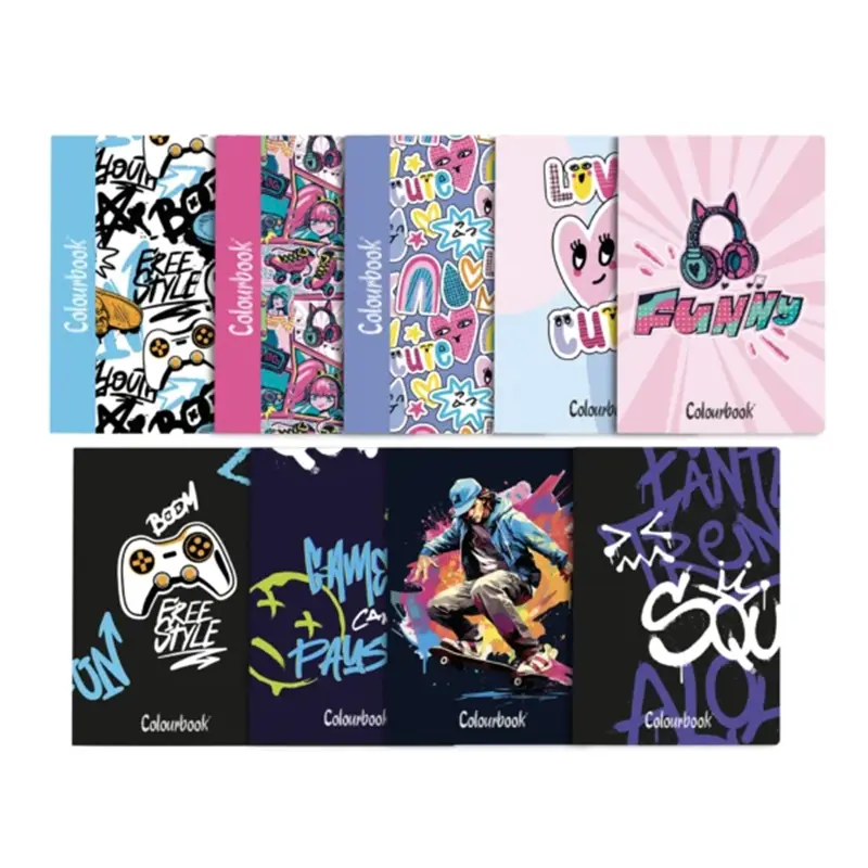 maxi quaderno a4 linea abstract rig 10 mm 1 elementare colourbook