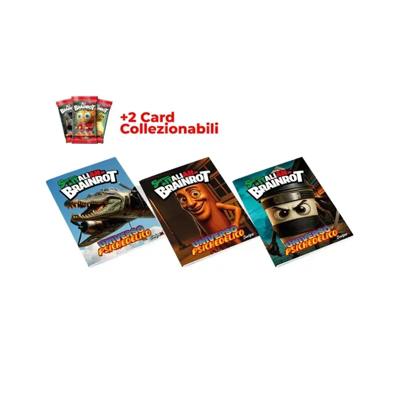 maxi quaderno brainrot 30ff1 con card in omaggio swipe