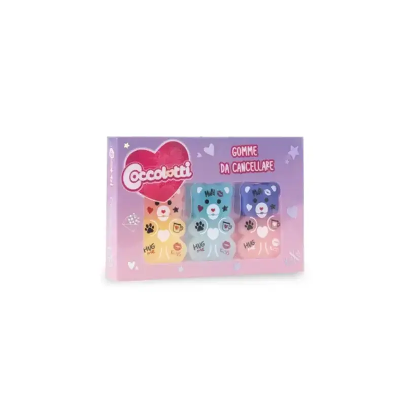 set 3 gomme da cancellare coccolotti lovetell