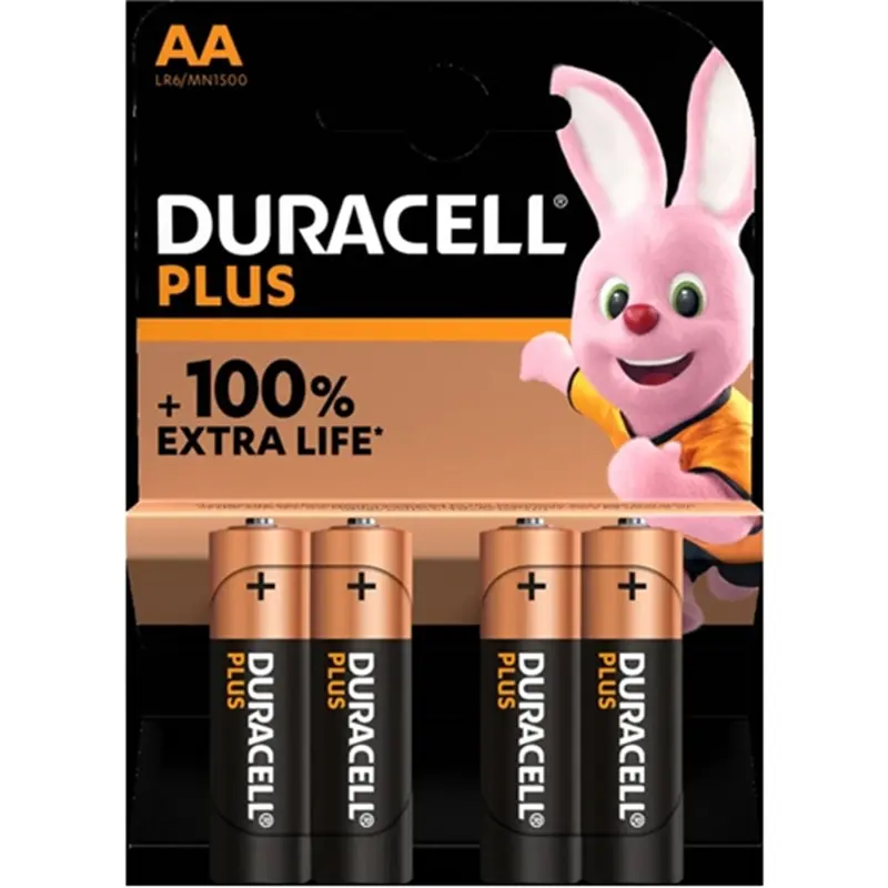 duracell plus 100 aa x4 stilo pile