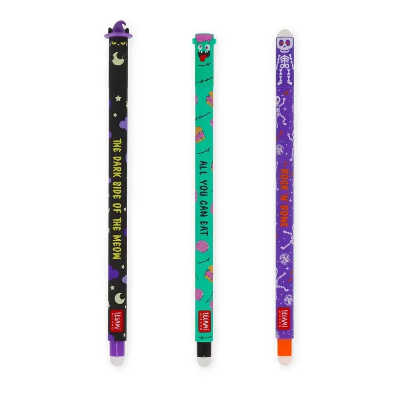 set di 3 penne gel cancellabili the boo crew erasable pen