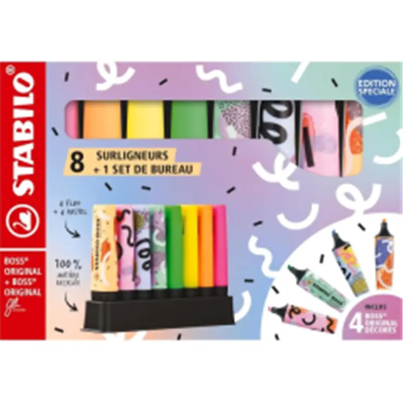 stabilo boss deskset fluo 8pz