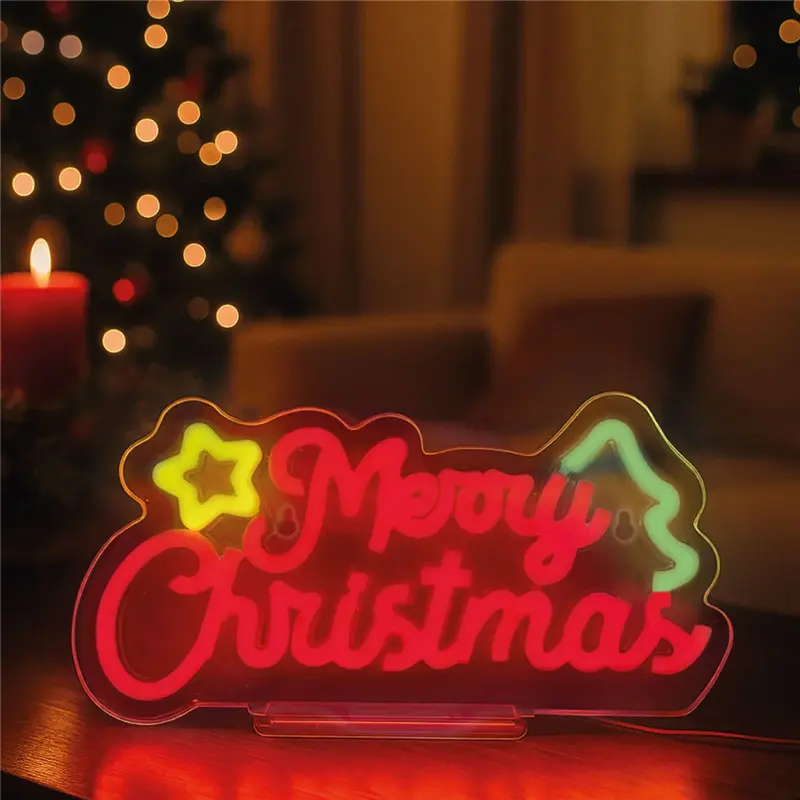 lampada led effetto neon merry xmas its a sign natale legami