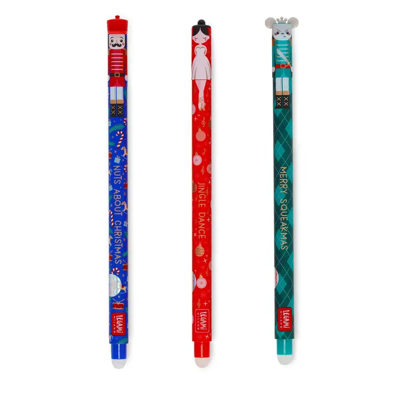 set di 3 penne gel cancellabili natale the nutcracker erasable pen legami