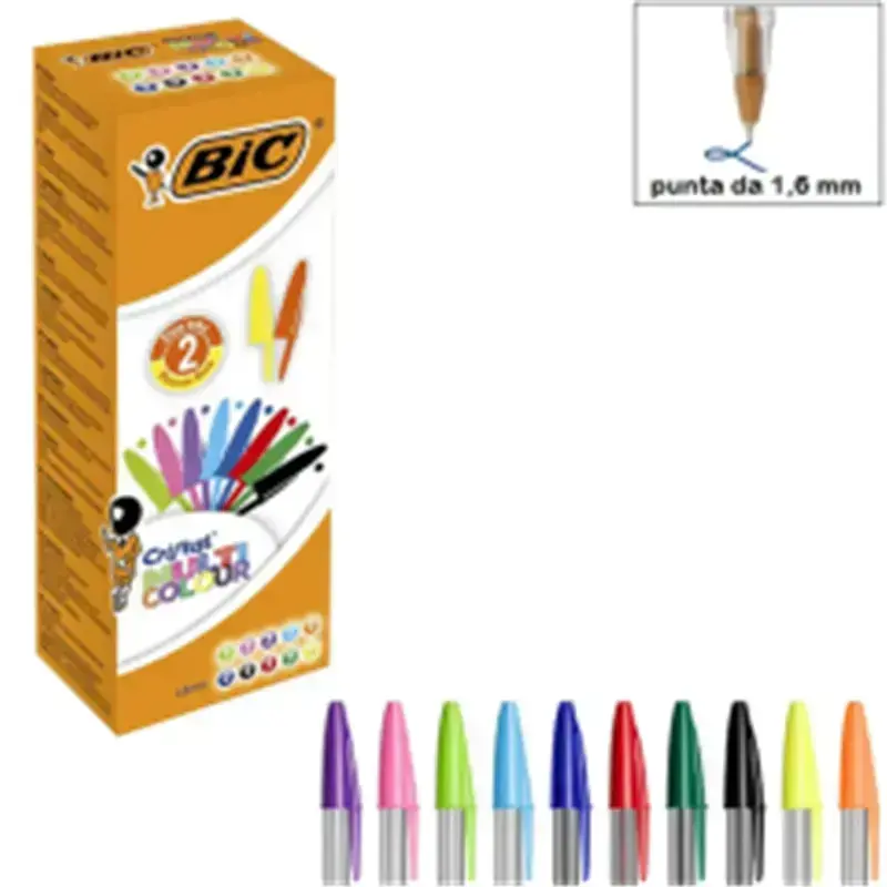 penne bic cristal multicolor 16 confda 20 pz