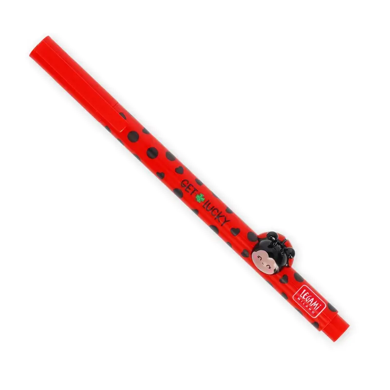 penna gel con animaletto decorativo ladybug get lucky lovely friends legami