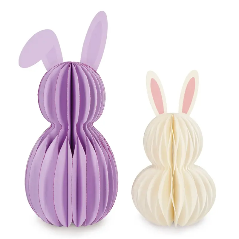 set di 2 coniglietti pieghevoli in carta hoppy easter legami