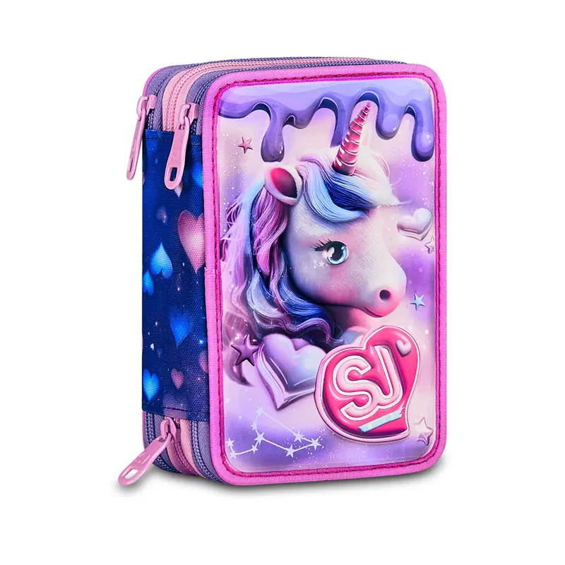 astuccio 3 zip 3d pixie unicorn sj gang