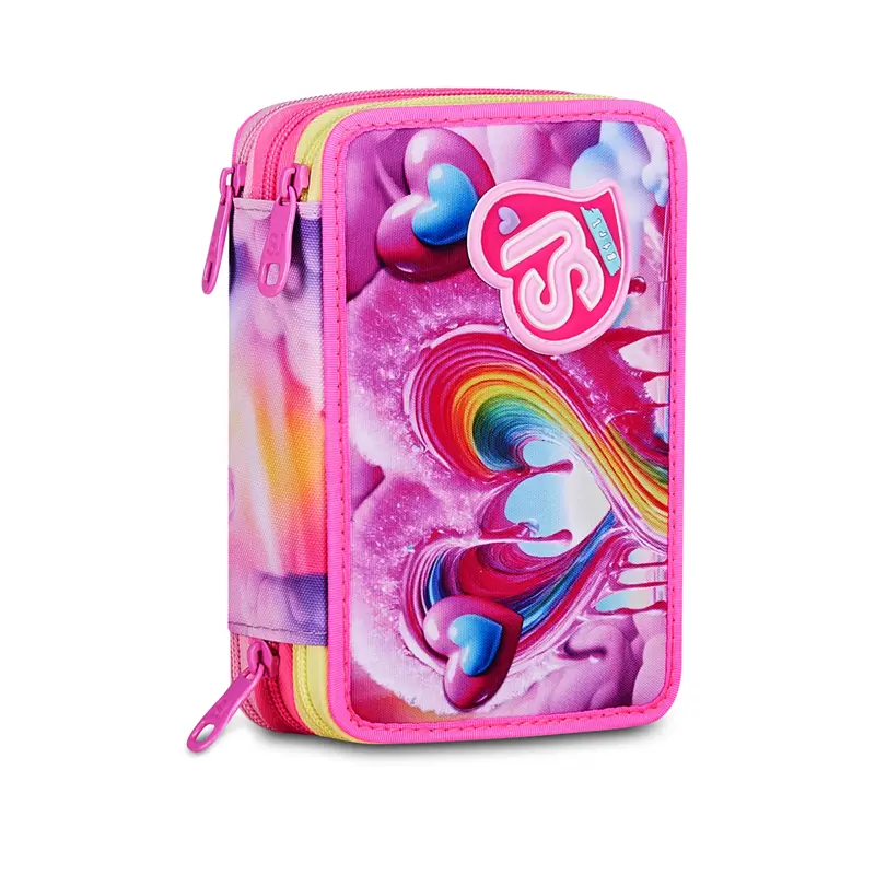 astuccio 3 zip joyful pins girl sj gang