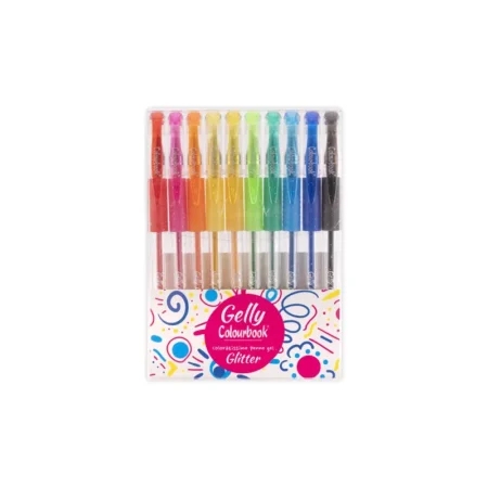 set 10 penne gel gelly glitter colourbook