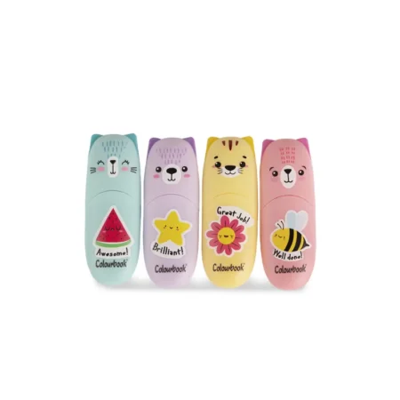 set 4 mini evidenziatori wildcute colourbook
