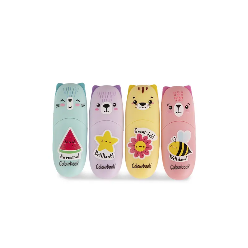set 4 mini evidenziatori wildcute colourbook