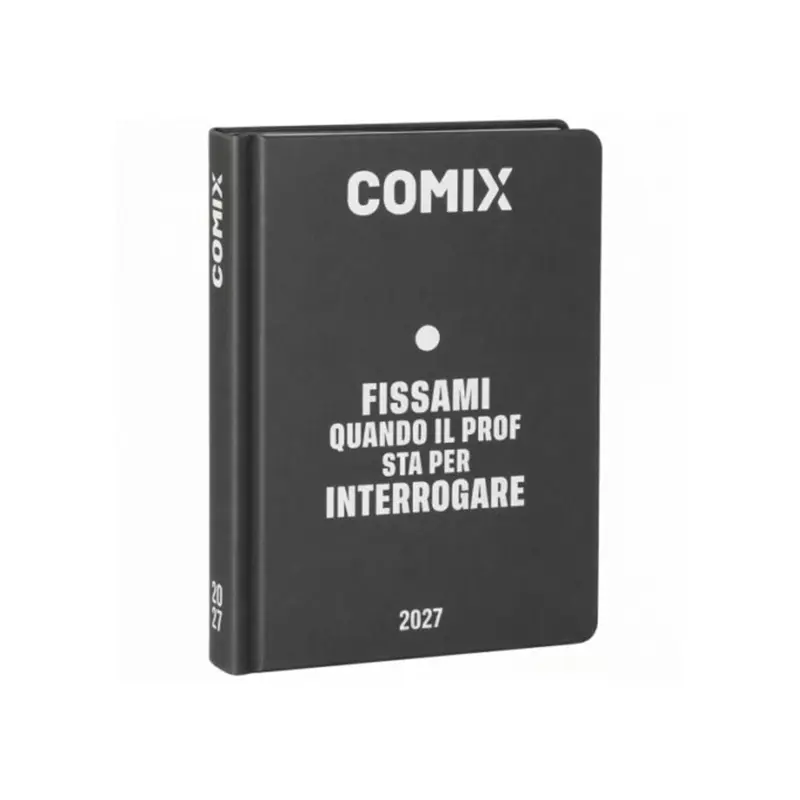 diario agenda 13 mesi 20262027 standard comix easy dark grey