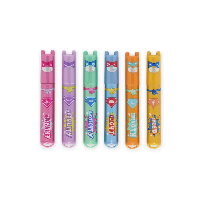 set di 6 mini evidenziatori teddys superpower legami