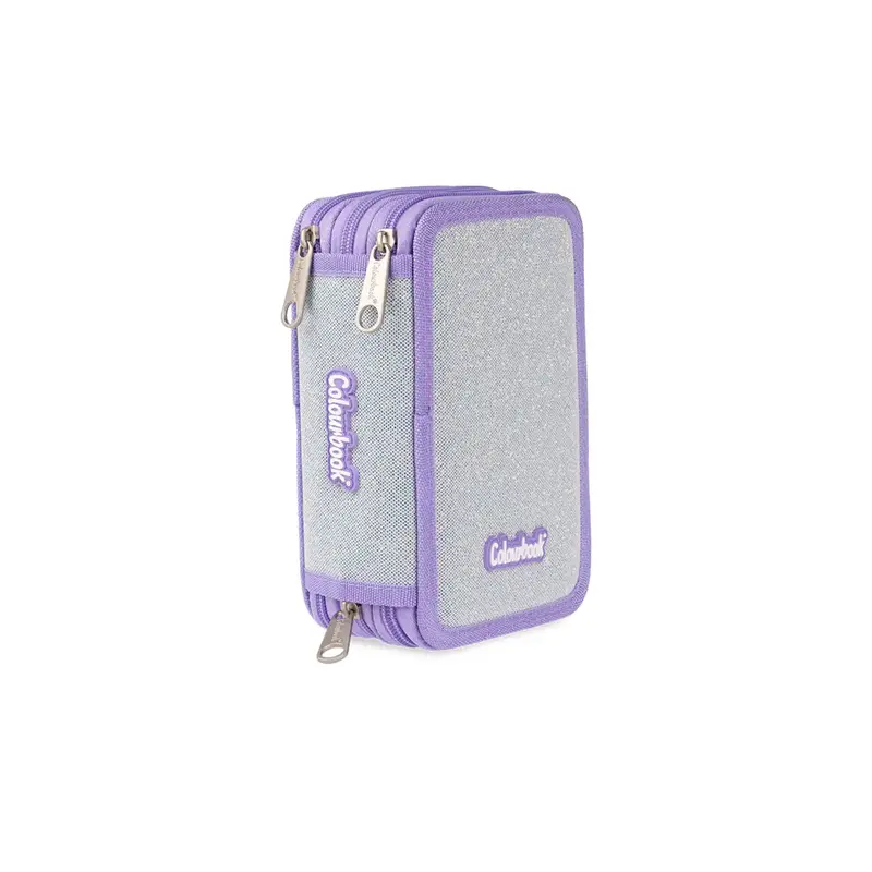 astuccio 3 zip glitter colourbook
