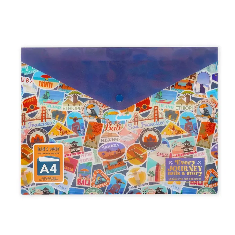 cartelletta portadocumenti fold order travel stickers legami