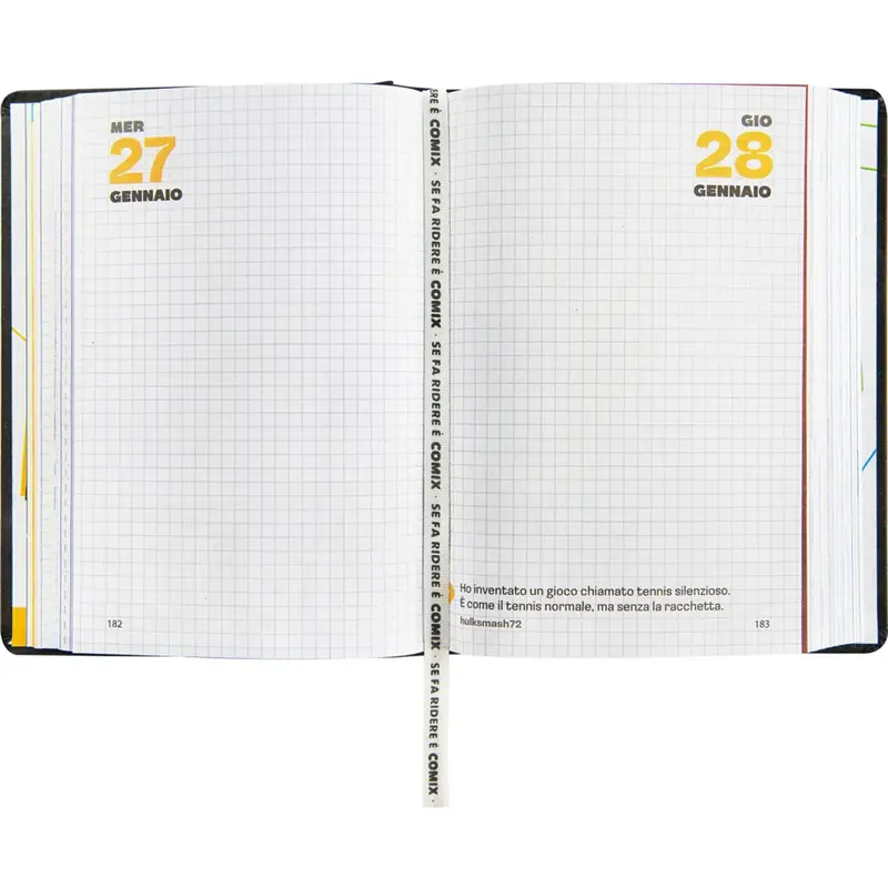 diario 16 mesi 202627 comix giornaliero standard charcoal